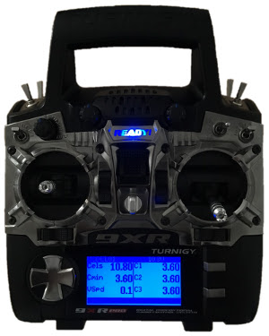 9XR Pro with telemetry screen activated